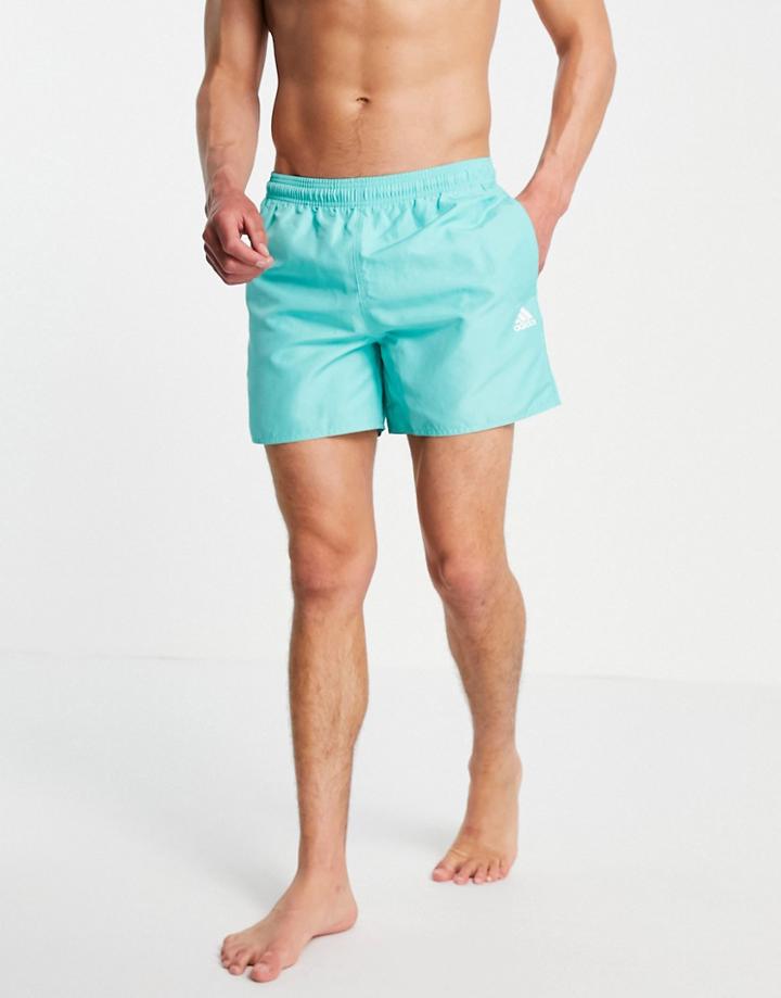 Adidas Training Badge Of Sport Logo Swim Shorts In Mint-green