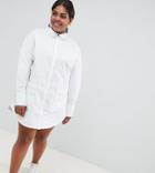 Asos White Curve Oversized Shirt With Contrast Stitching - White