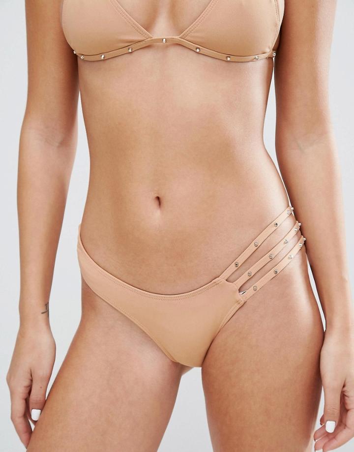 Minimale Animale Studded Bikini Bottom - Beige