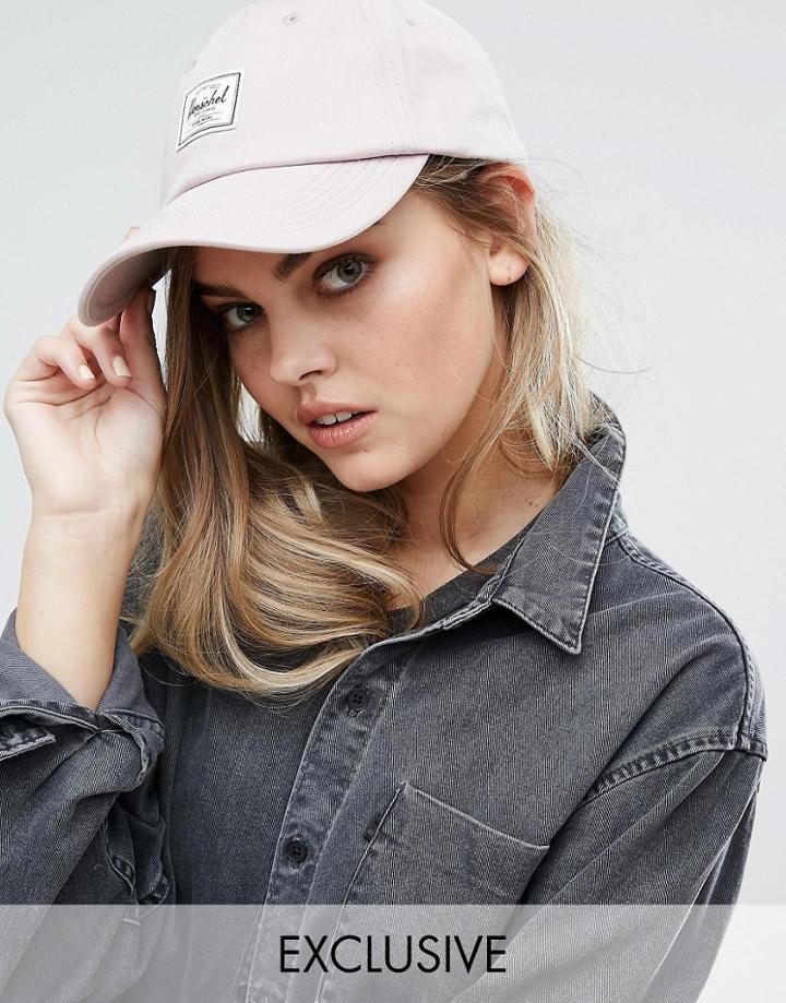 Herschel Exclusive Cap With Signature Branding In Washed Pink - Pink