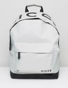 Nicce London Backpack In Gray With Large Logo - Gray