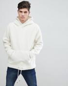Mango Man Faux Shearling Hoodie In Off White - White