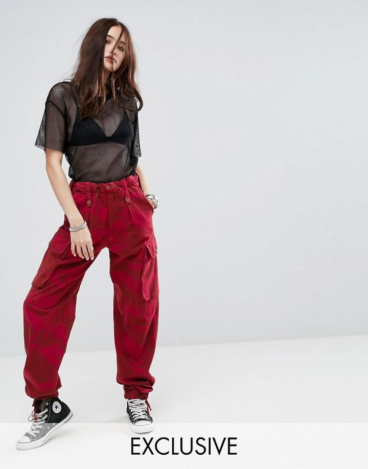 Reclaimed Vintage Revived Over-dye Camo Pants - Multi