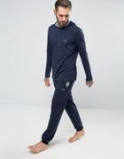 Boss Black By Hugo Boss Cuffed Joggers In Regular Fit Navy - Navy