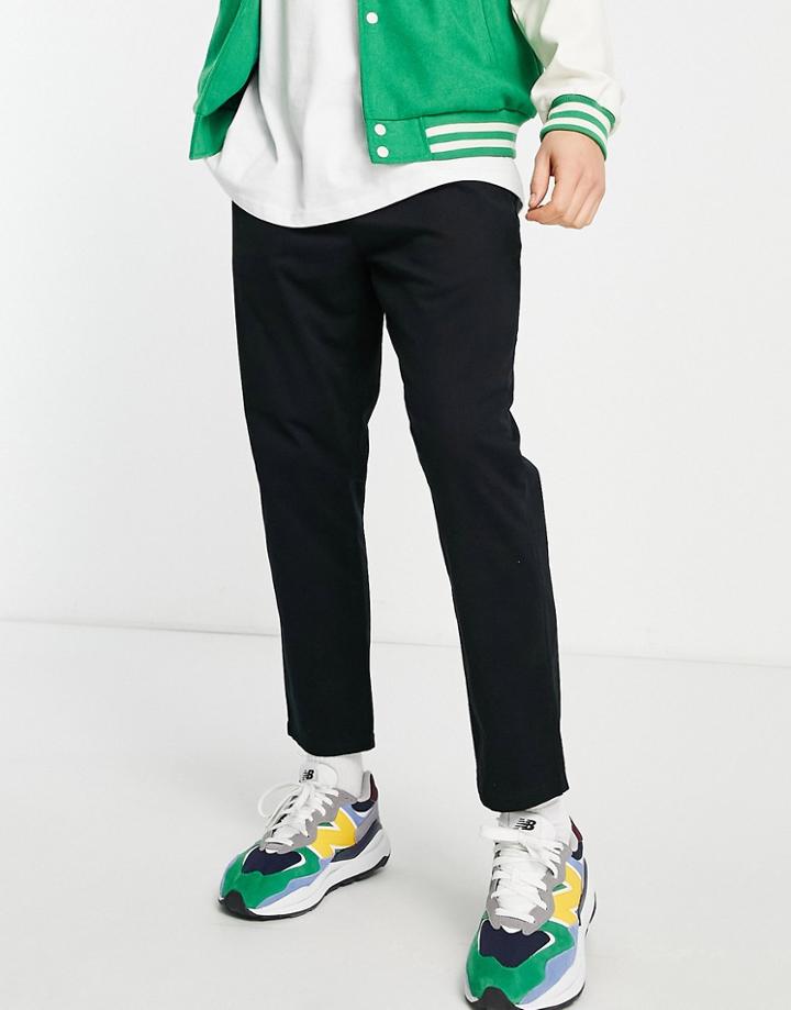 Only & Sons Cropped Slim Fit Chinos In Black