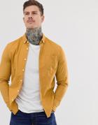 Asos Design Skinny Casual Oxford Shirt In Mustard - Yellow