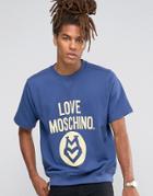 Love Moschino Logo Short Sleeve Sweater - Blue