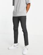 Topman Recycled Fabric Skinny Pants In Charcoal-grey