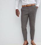 Heart & Dagger Skinny Wedding Suit Pants In Dogstooth - Pink