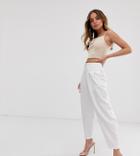 Asos Design Petite Extreme Tapered 80s Pants In White