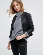 Vila Leather Look Jacket - Multi
