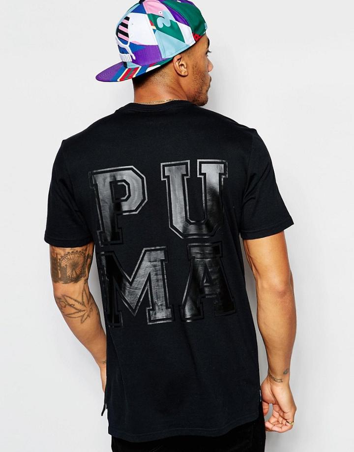 Puma X Dee & Ricky Longline T-shirt With Back Print - Black