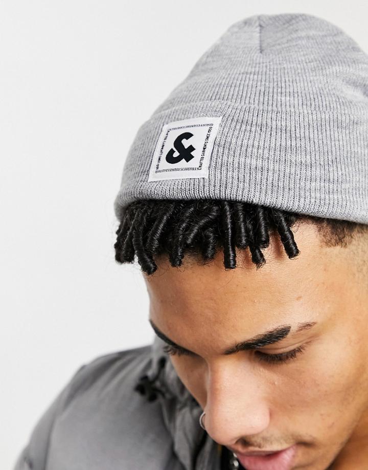 Jack & Jones Logo Beanie In White