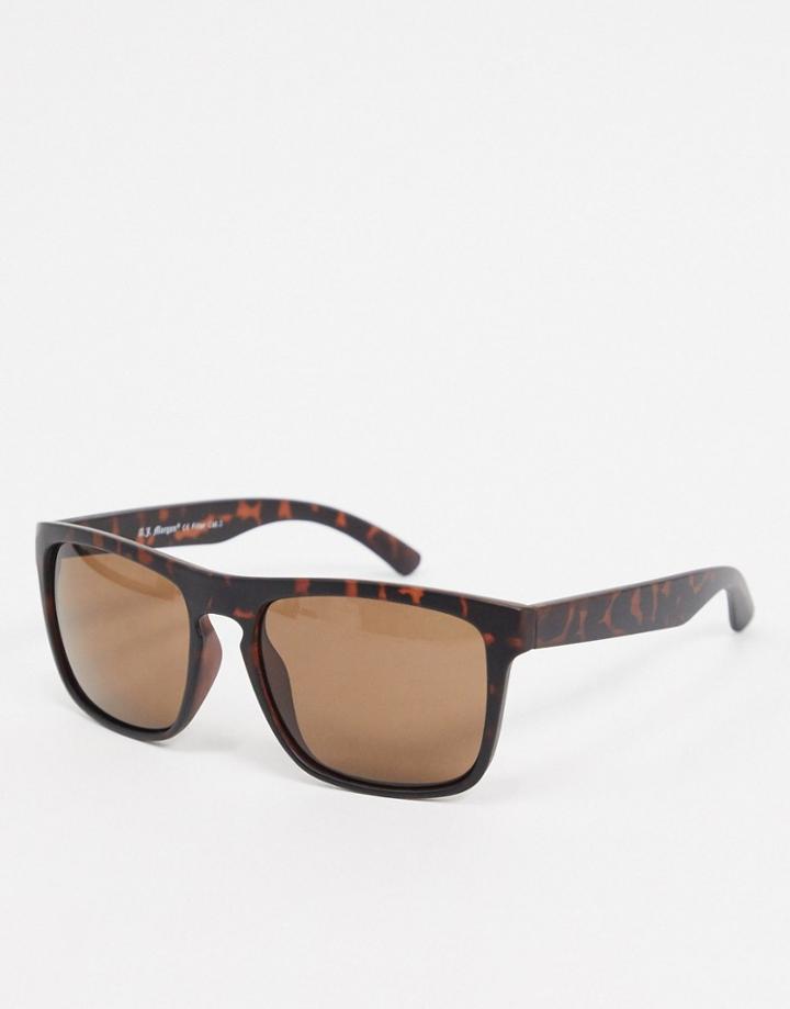 Aj Morgan Square Sunglasses In Tortoiseshell-brown
