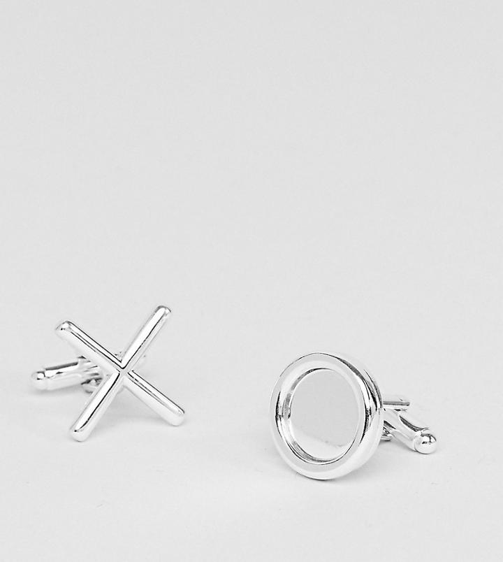 Reclaimed Vintage Inspired Xo Cufflinks In Silver Exclusive To Asos - Silver