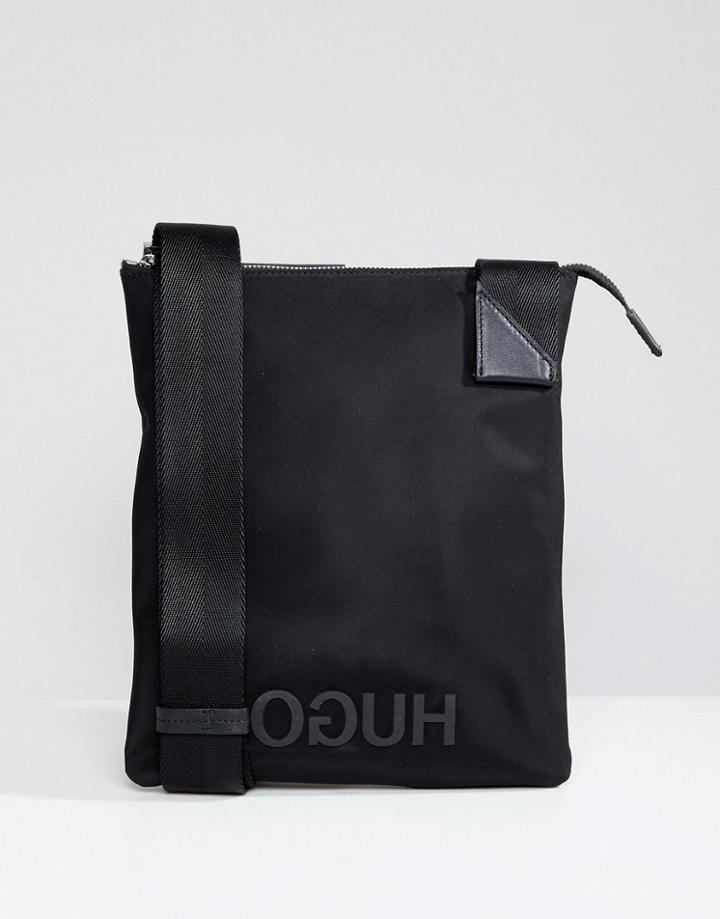Hugo Logo Nylon Zip Bag - Black