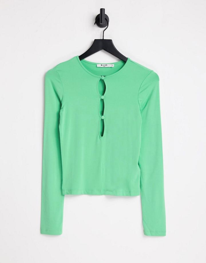 Na-kd Key Hole Top In Green