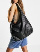 Topshop Oversized Pu Knot Tote Bag In Black