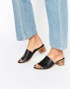 Asos Tale Leather Mules - Black