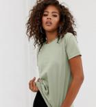 Asos Design Tall Ultimate T-shirt With Crew Neck In Khaki-green