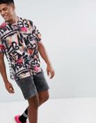 Asos X Mtv Oversized T-shirt With All Over Graffiti Print - Multi