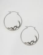 Asos Large Snake Hoop Earrings - Silver