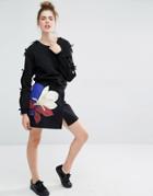 Sportmax Code Bilma Applique Skirt - Black