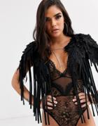 Ann Summers Guipure Cape In Black