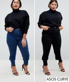 Asos Design Curve Ridley Skinny Jeans 2 Pack In Black And Kelsey Blue Wash - Multi