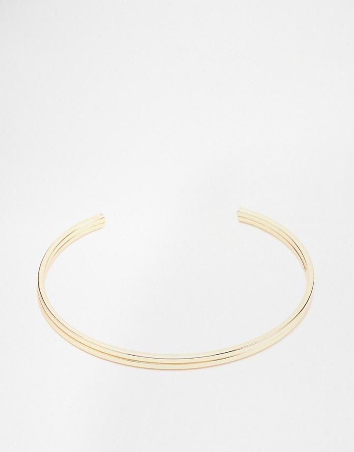 Asos Double Bar Cuff Bracelet - Gold
