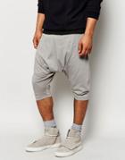Asos Extreme Drop Crotch Shorts In Lightweight In Light Gray - Elephant Skin
