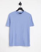Asos Design Organic Blend T-shirt With Crew Neck In Blue