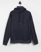 Asos Design Oversized Hoodie With Double Layer Funnel Neck In Charcoal Heather-white