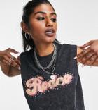 Reclaimed Vintage Inspired Cropped Tank Top With Rodeo Stud Print In Gray