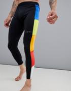 Asos 4505 Running Tights With Color Block Cut & Sew And Quick Dry - Black