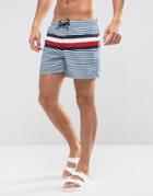 Tommy Hilfiger Stripe Swim Shorts Icon Stripe In Blue - Blue