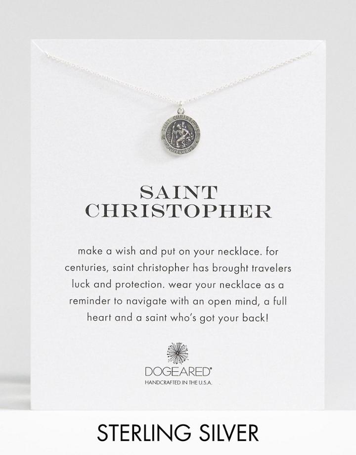 Dogeared Sterling Silver St. Christopher Reminder Necklace - Silver