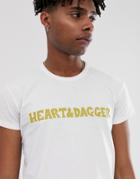 Heart & Dagger Slim Fit T-shirt With Branding-white