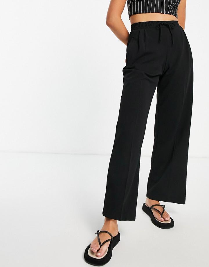 Miss Selfridge Scuba Wide Leg Pant In Black