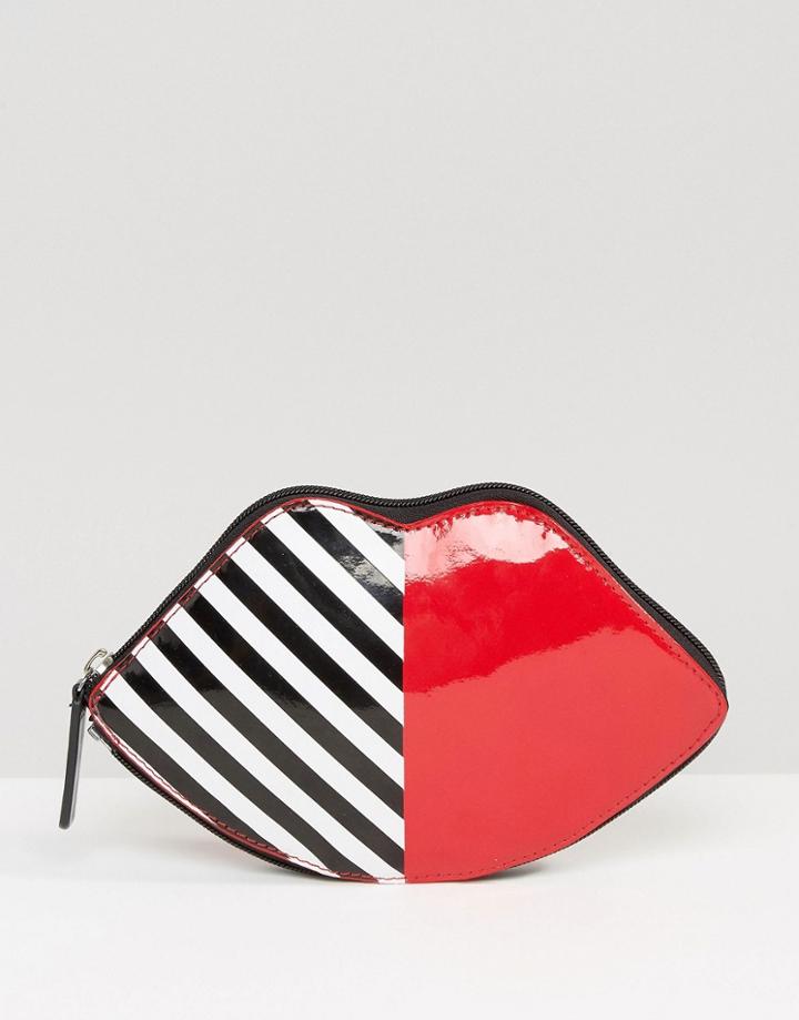 Lulu Guinness Lip Foldaway Shopper Bag - Black