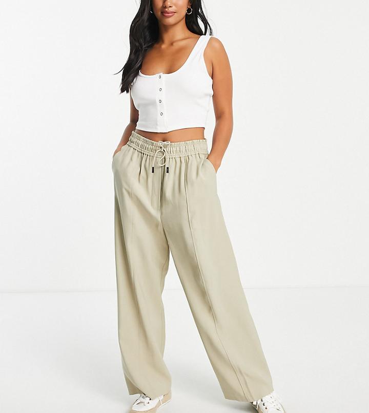 Topshop Petite Formal Sweatpants In Sand-black