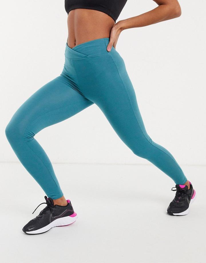 Asos 4505 Legging With V-waist Band-green