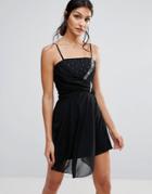 Pussycat London Embellished Skater Dress - Black