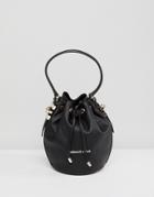 Versace Jeans Mini Bucket Bag With Gold Studding - Black