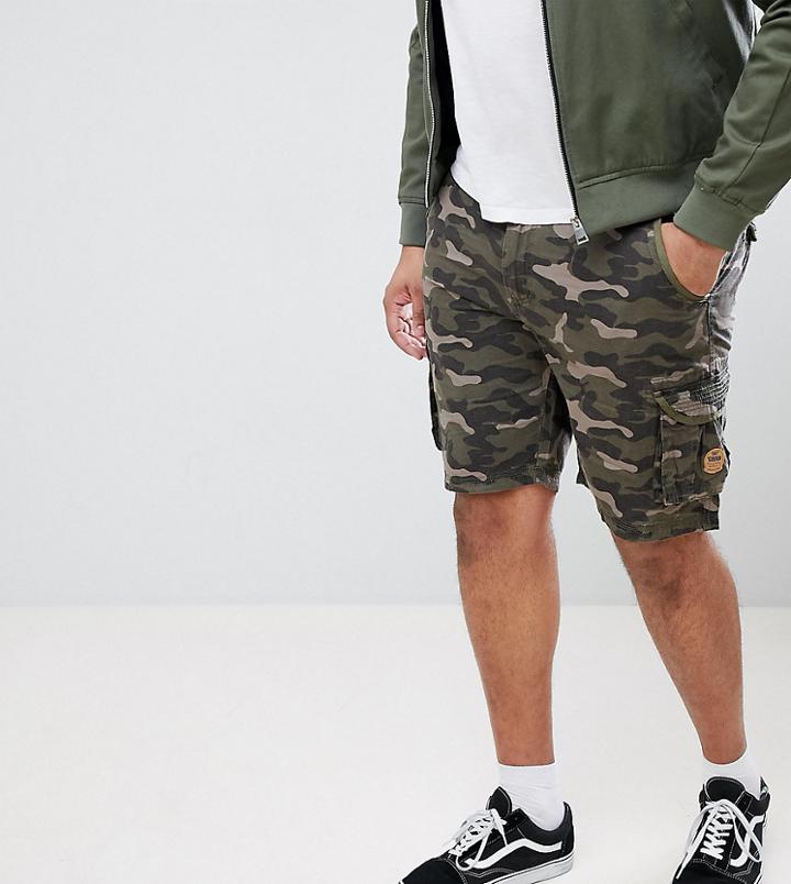 Duke Plus Camo Cargo Shorts - Green