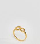 Asos Gold Plated Sterling Silver Double Circle Ring - Gold