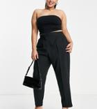 Asos Design Curve Tailored Smart Tapered Pants In Black