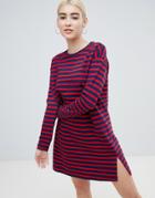 Asos Design Stripe Mini Sweat Dress - Multi