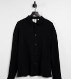Collusion Oversized Jersey Shirt In Heavy Rib In Black Set