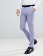 Asos Wedding Skinny Suit Pants In Pale Blue 100% Wool